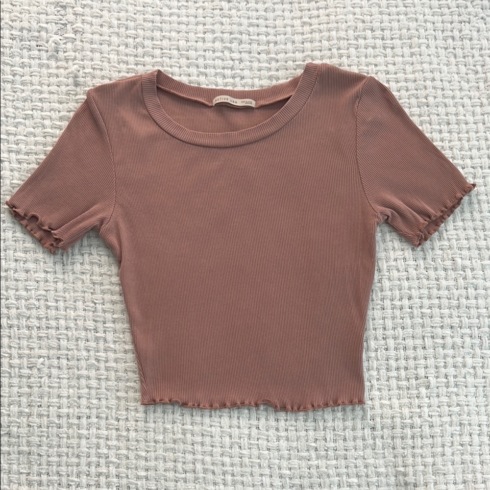 Ribbed Mauve Top